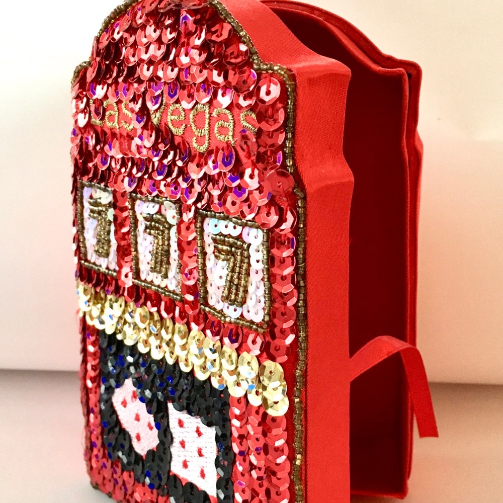 Red Satin Fabric Covered “ Las Vegas” Box